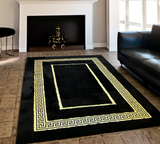 Black Gold Home Decor Plush Rug