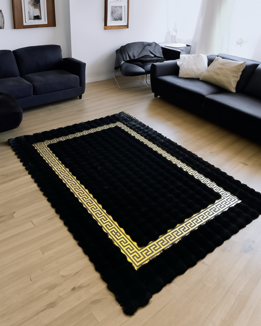 Black Home Decor Fur Plush Rug