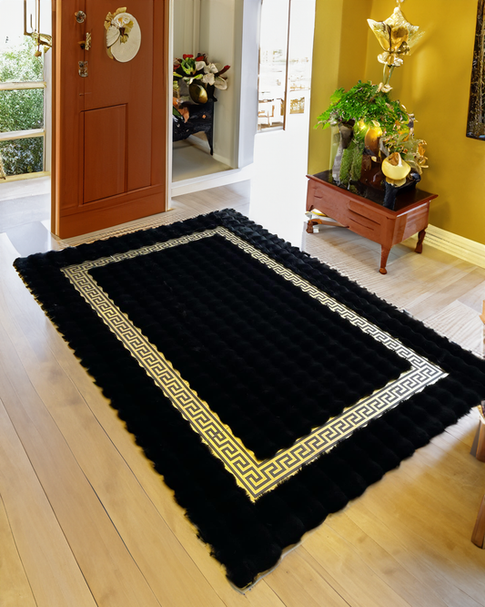 Black Home Decor Fur Plush Rug