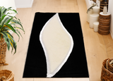 Plush White Black Soft Area Rug