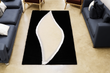 Plush White Black Soft Area Rug