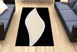 Plush White Black Soft Area Rug