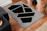 Luxury Black Gray Bedroom Plush Rug