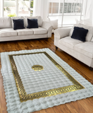 Faux Leather White Gold Area Plush Rug