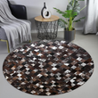 Brown Round Cowhide Rug