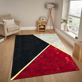 Tricolor Patchwork Real Cowhide Rug