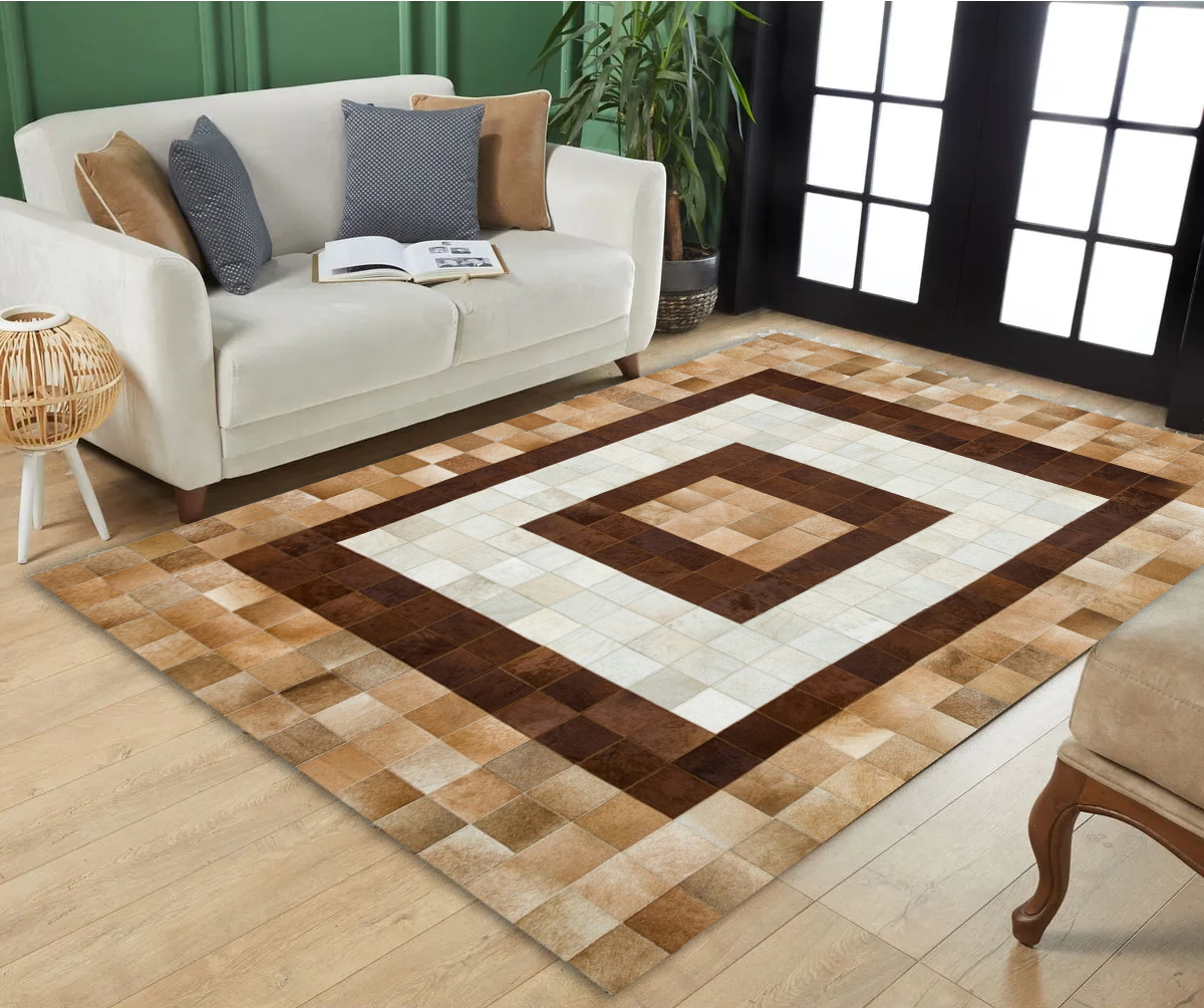 Brown Luxury Cowhide Area Rug