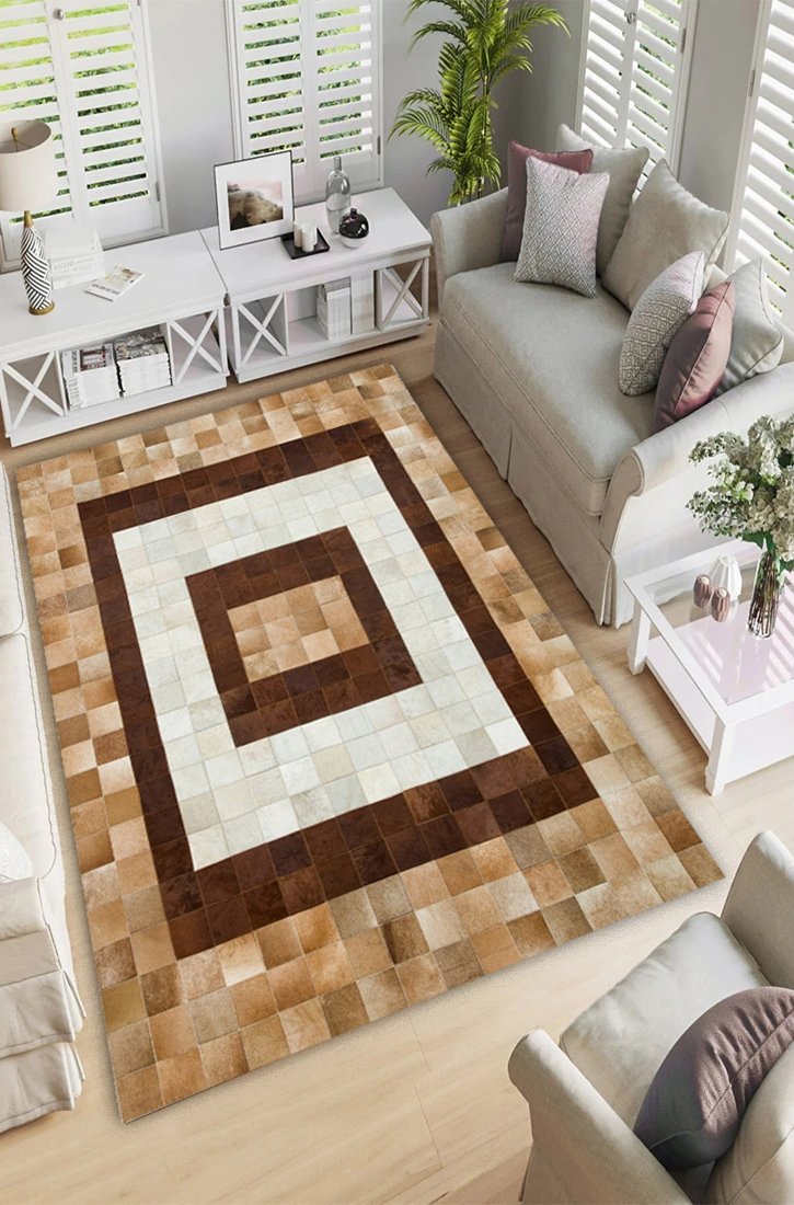 Brown Luxury Cowhide Area Rug