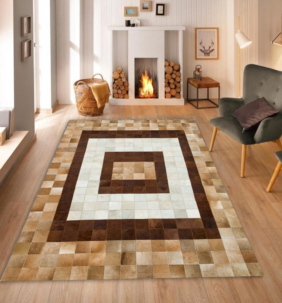 Brown Luxury Cowhide Area Rug