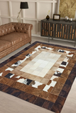 Brown Real Cowhide Living Room Rug