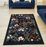 Colorful Fox Fur Rug