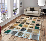 Mulitcolor Real Cowhide Patchwork Rug