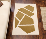 Geometric Plush Faux Leather Area Rug