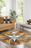 Round Cowhide Rug with Eagle Figure