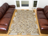 Gold Cowhide Leather Rug