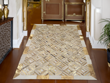 Gold Cowhide Leather Rug