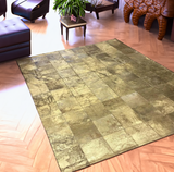 Gold Patchwork Cowhide Area Rug