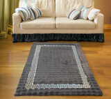 Gray Silver Living Room Plush Soft Rug