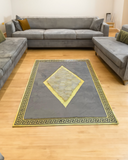 Gray Gold Elegant Fur Plush Rug