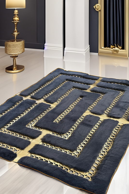 Gray Gold Luxury Area Plush Rug