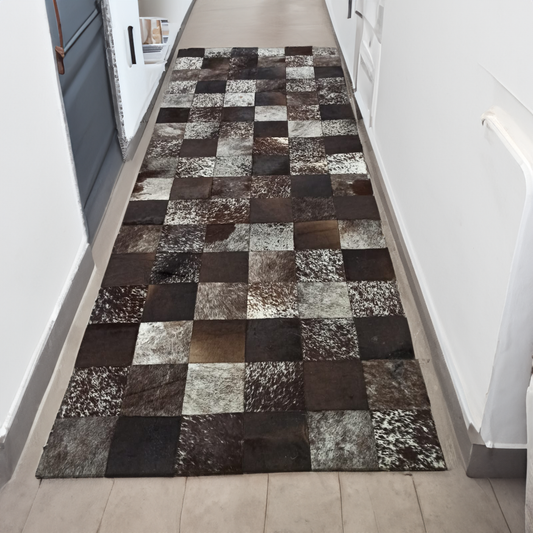 Hallway Runner Brown Real Cowhide Rug