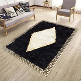 Black Gold Fluffy Sheepskin Rug