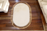 Oval Luxury White Plush Rug