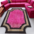 Pink Black Gold Luxury Fox Fur Rug