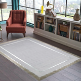 Gray and Silver Plush Rug