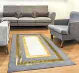 Gray-White Gold Plush Soft Rug