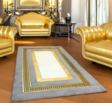 Gray-White Gold Plush Soft Rug