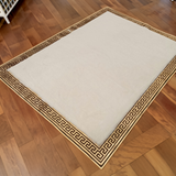 White Gold Living Room Plush Rug