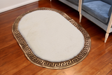 Oval Luxury White Plush Rug