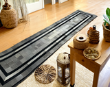 Black-Gray Genuine Cowhide Hallway Rug