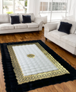 Faux Leather Black - White Gold Area Plush Rug