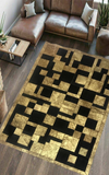 Gold Black Real Cowhide Rug