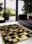 Gold Black Real Cowhide Rug