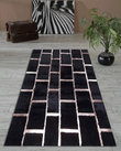 Luxury Black Silver Living Room Plush Rug