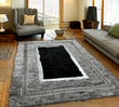 Gray Black Silver Sheepskin Area Rug