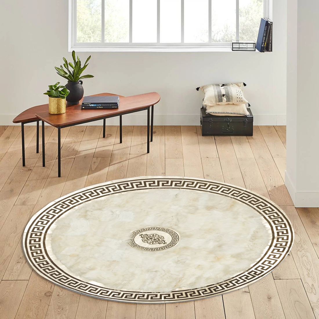 Round Sheepskin Fluffy Rug