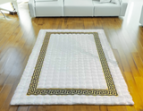 White Gold Faux Fur Area Rug