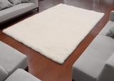 Fluffy White Gold Plush Rug