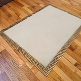 White Gold Living Room Plush Rug