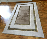 White Beige  Luxury Living Room Plush Rug