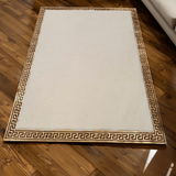 White Gold Living Room Plush Rug