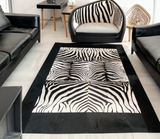 Zebra Pattern Genuine Cowhide Rug