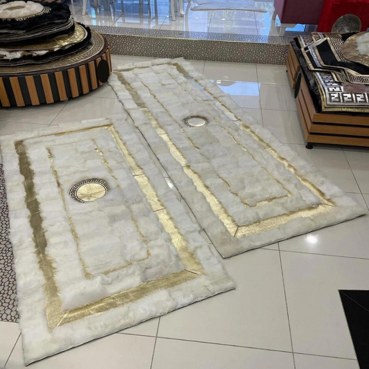 White Gold Sheepskin Area Rug