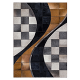 Geometric Cowhide Patchwork Large Rug