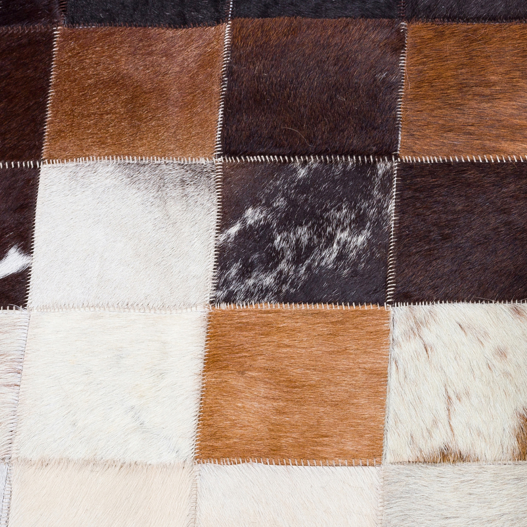 Tricolor Real Cowhide Rug