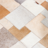 Geometric Brown White Cowhide Rug
